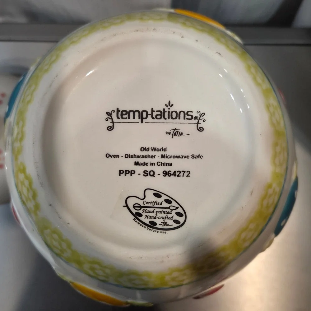 Temptations Old World Easter Bunny Cookie Jar Ceramic Canister Hand Painted